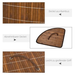 Pyykkikori bambua 55 l irrotettava kansi ja sisäpussi 38 x 38 x 57 cm ruskea