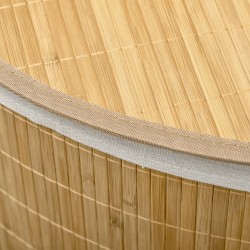 Pyykkikori kannella ja irrotettavalla sisäpussilla 55 L bambu luonnonvärinen