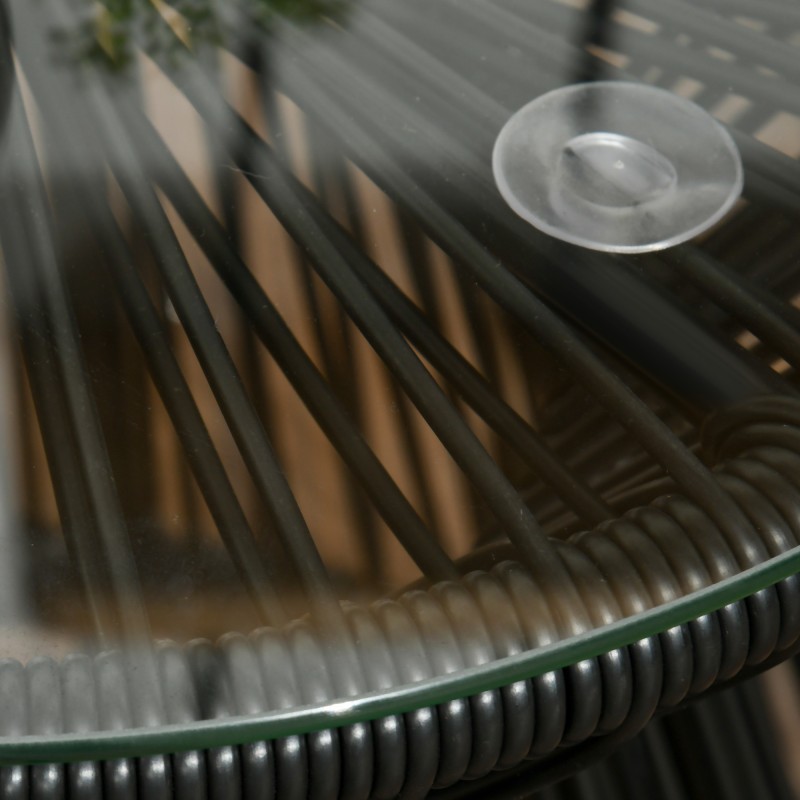 Puutarhasivupöytä boho-tyyli PE-rottinki ja karkaistu lasi 40 x 40 x 42 cm musta