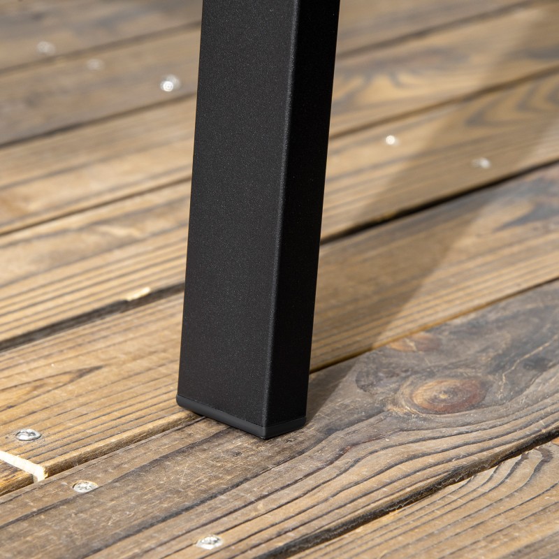 Puutarhapenkki ulkokäyttöön, 2-hengen teräspenkki kukkakuviolla, 127 x 63 x 83 cm, musta