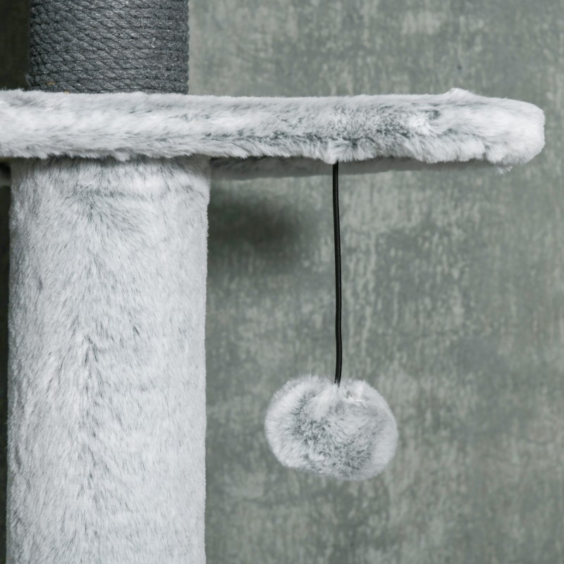 Raapimapuu kattoon asti, säädettävä 225–255 cm, useita tasoja ja riippumatto, harmaa