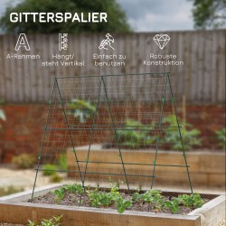 Köynnöstuki ja kasvisuoja terästä 180 x 100 x 180 cm vihreä