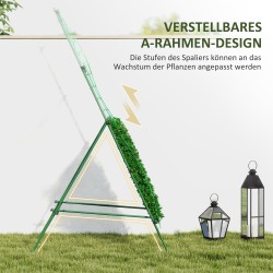 Köynnöstuki A-malli teräs 101x133x227 cm vihreä