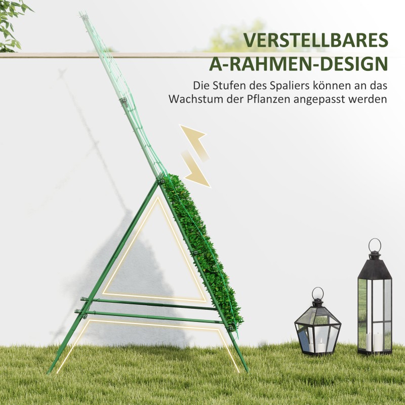 Köynnöstuki A-malli teräs 101x133x227 cm vihreä