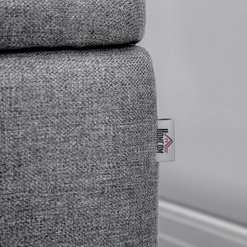 Säilytyspenkki makuuhuoneeseen ja eteiseen, polyesteri, 101 x 38,5 x 44,5 cm, harmaa, 150 kg