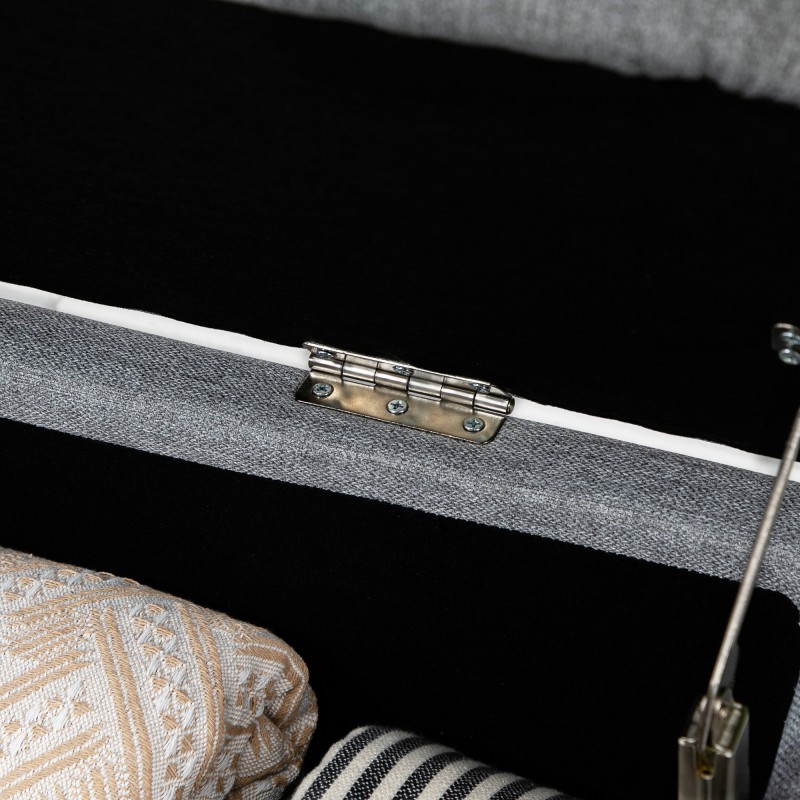 Säilytyspenkki makuuhuoneeseen ja eteiseen, polyesteri, 101 x 38,5 x 44,5 cm, harmaa, 150 kg