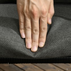 Ulkoruokailuryhmä 5 osaa, polyrottinki, teräsrunko, pöytä ja 4 nojatuolia, musta/harmaa