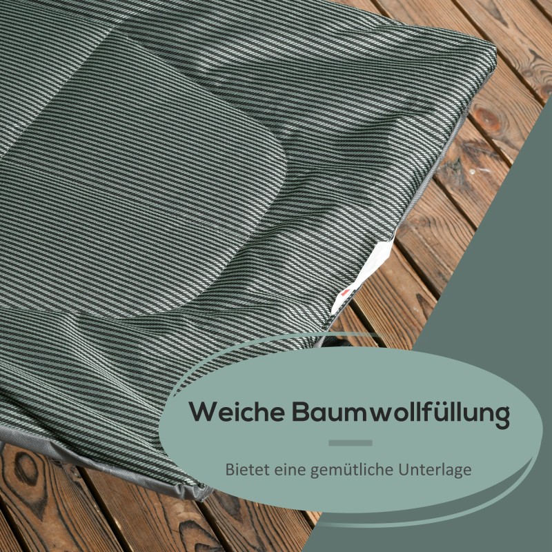 Taitettava aurinkovuode ulkokäyttöön teräsrunko 68 x 190 x 48 cm harmaa, kantavuus 120 kg