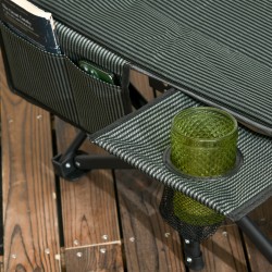 Taitettava aurinkovuode ulkokäyttöön teräsrunko 68 x 190 x 48 cm harmaa, kantavuus 120 kg