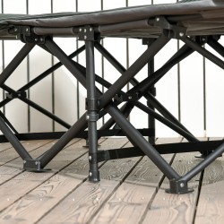 Taitettava aurinkovuode ulkokäyttöön teräsrunko 68 x 190 x 48 cm harmaa, kantavuus 120 kg