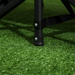 Taitettava aurinkotuoli ulkokäyttöön, teräsrunko, 68 x 186 x 48 cm, musta/valkoinen