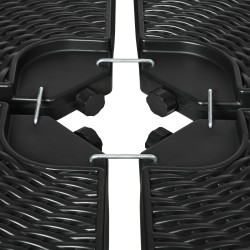 Sivuvarjon jalustasarja 4-osainen, täytettävä HDPE, halkaisija 100 cm, musta