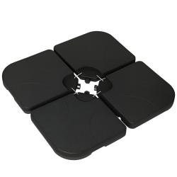 Aurinkovarjon jalustan täytettävät painolevyt HDPE 4 osaa 104 x 104 x 7 5 cm musta