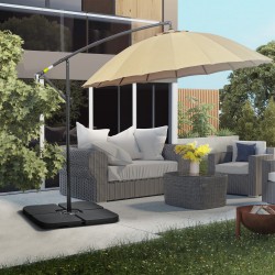 Aurinkovarjon jalustan täytettävät painolevyt HDPE, 4 osaa, 104 x 104 x 7,5 cm, musta