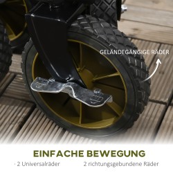 Taitettava kuljetusvaunu teräsrunko 108 x 55 x 93 cm 120 kg vihreä 5 sivutaskua