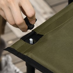 Taitettava kuljetusvaunu teräsrunko 108 x 55 x 93 cm 120 kg vihreä 5 sivutaskua