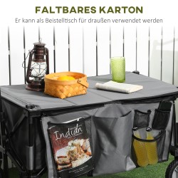 Taittuva kuljetusvaunu teräsrunko 120 kg 108 x 55 x 93 cm tummanharmaa 5 sivutaskua