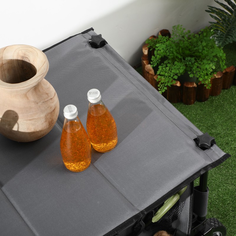 Taittuva kuljetusvaunu teräsrunko 120 kg 108 x 55 x 93 cm tummanharmaa 5 sivutaskua