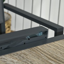 Jatkettava ulkopöytä alumiinirungolla ja puukuvioidulla kannella 80/160 x 80 x 75 cm beige/harmaa