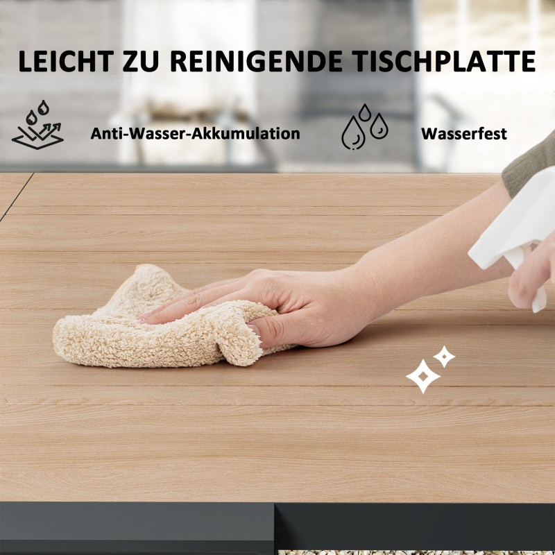 Jatkettava puutarhapöytä ulkokäyttöön alumiinia 80–160x80 cm 4–6 hengelle luonnonpuu/tummanharmaa