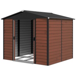 Metallinen pihavarasto puutarhatyökaluille 240 x 206 x 198 cm teak