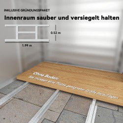 Pihavarasto metallia 2,43 m² 213 x 131 x 192 cm harmaa, liukuovi, harjakatto