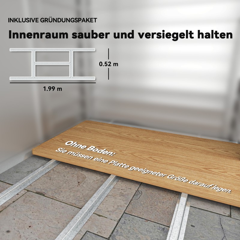 Pihavarasto metallia 2,43 m² 213 x 131 x 192 cm harmaa, liukuovi, harjakatto