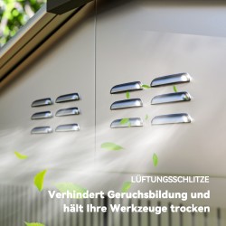 Pihavarasto metallia 2,43 m² 213 x 131 x 192 cm harmaa, liukuovi, harjakatto