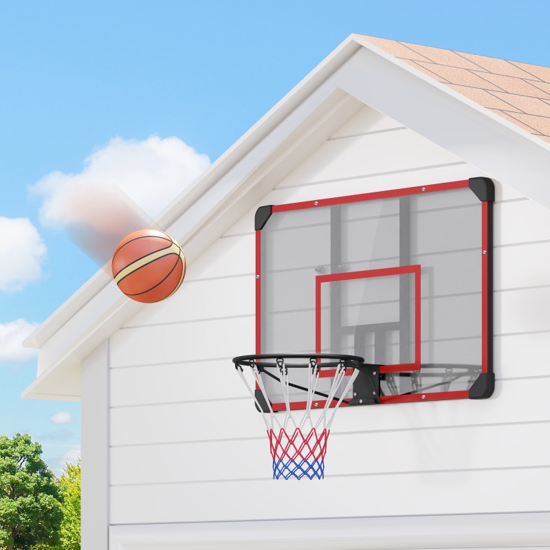 Koripallokori seinäkiinnityksellä aikuisille, teräsrengas ja PC-taustalevy, sisä- ja ulkokäyttöön, 113 x 61 x 73 cm