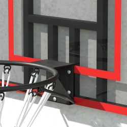 Koripallokori seinäkiinnityksellä aikuisille, teräsrengas ja PC-taustalevy, sisä- ja ulkokäyttöön, 113 x 61 x 73 cm