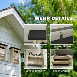 Lepakkopönttö puutarhaan kuusipuuta 18 x 6 x 22,5 cm, 3 kpl luonnonpuu