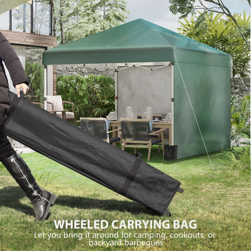 Kokoontaitettava puutarhakatos 3x3 m, teräsrunko, 2 sivuseinää, kantokassi, vihreä