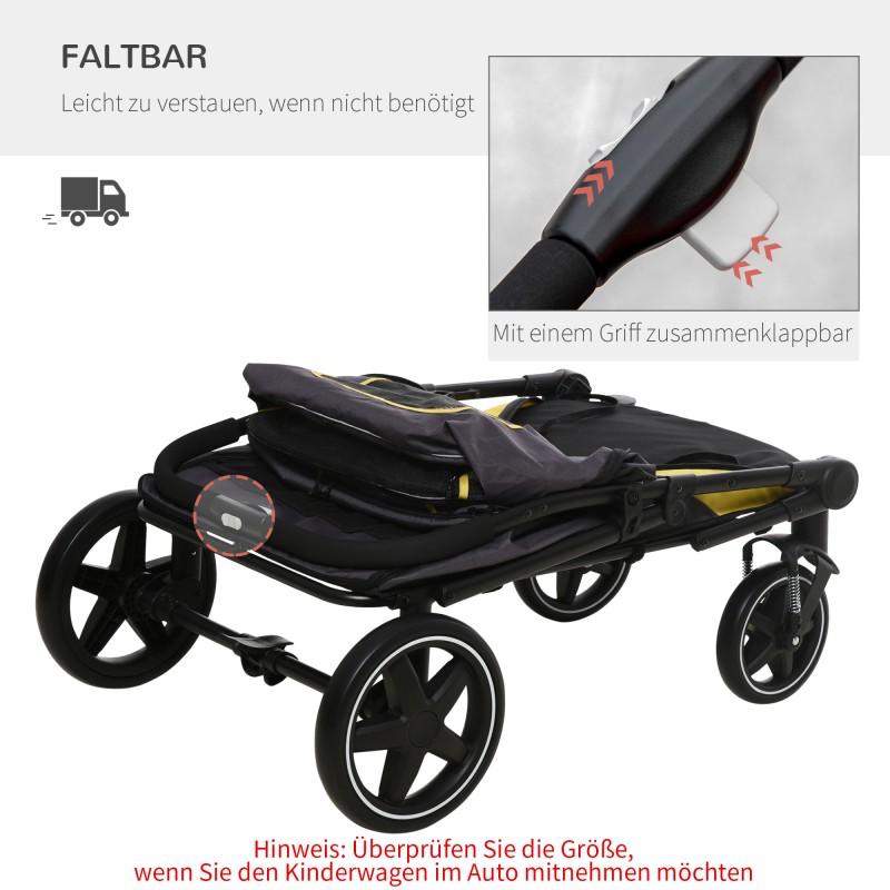 Koiran kuljetusvaunu 30 kg asti, taittuva One-click-järjestelmä, 2 turvaremmiä, tummanharmaa