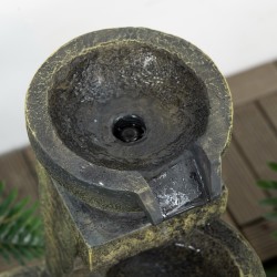 Puutarhasuihkulähde ulkokäyttöön, hartsi, monitasoinen, säädettävä pumppu, 25 x 24 x 60 cm, harmaa