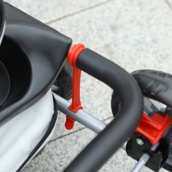 Lemmikkirattaat koiralle ja kissalle, taitettava, enintään 10 kg, säilytyskori, mukitelineet, harmaa