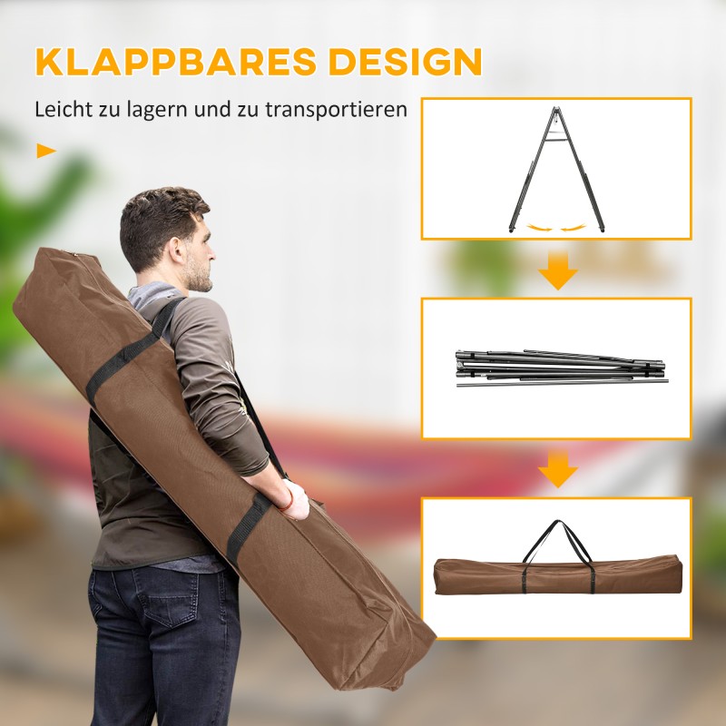 Riippumattoteline ja pyykinkuivausteline, teräs, kokoontaitettava, 290 x 92 x 88 cm, musta