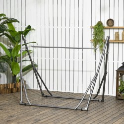 Riippumattoteline ja pyykinkuivausteline, teräs, kokoontaitettava, 290 x 92 x 88 cm, musta