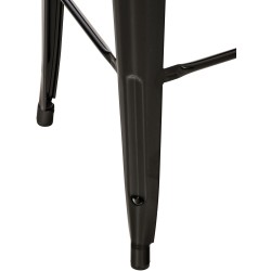 Klassinen metallinen baarijakkara selkänojalla ja jalkatuella