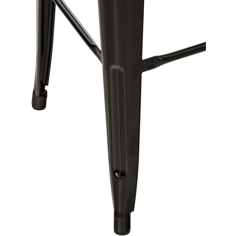 Klassinen metallinen baarijakkara selkänojalla ja jalkatuella