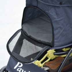 Lemmikkirattaat koiralle ja kissalle, teräsrunko ja Oxford-kangas, enintään 10 kg, 81 x 48 x 99 cm, harmaa