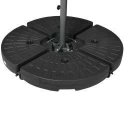 Terassivarjo sivuvarrella ja hyttysverkolla 295 x 295 x 260 cm valkoinen/musta