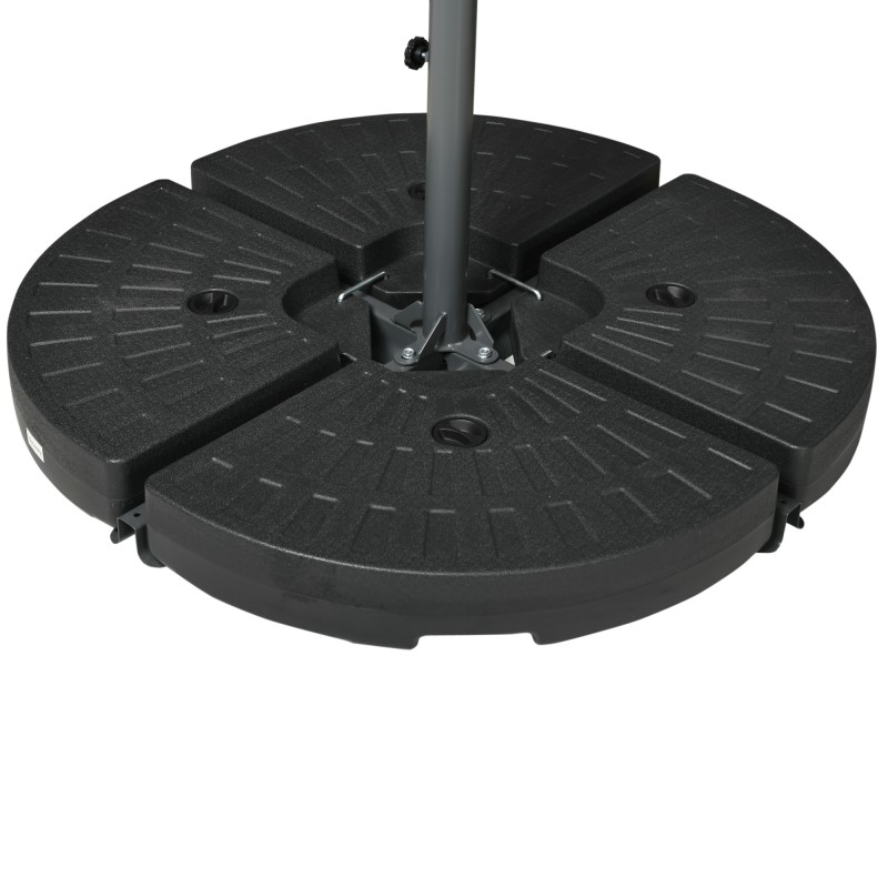 Terassivarjo sivuvarrella ja hyttysverkolla 295 x 295 x 260 cm valkoinen/musta