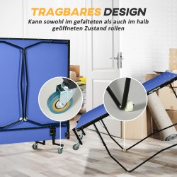 Pingispöytä sisäkäyttöön, kokoontaitettava, teräsrunkoinen MDF 274 x 152,5 x 76 cm, sininen