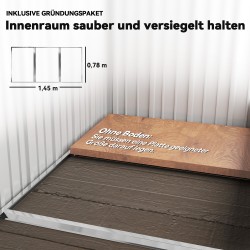 Pihavarasto puutarhatyökaluille, galvanoitu teräs 161 x 95 x 181 cm, harmaa, lukittava ovi ja hyllyt