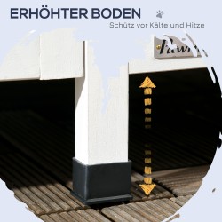 Ulkokissatalo kaksikerroksinen kuusipuuta 96 x 65 x 85,5 cm harmaa