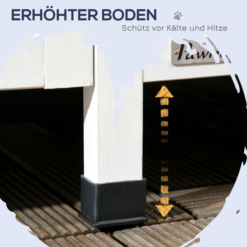 Ulkokissatalo kaksikerroksinen kuusipuuta 96 x 65 x 85,5 cm harmaa