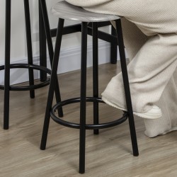 Baarisetti kotiin, korkea pöytä ja 4 baarijakkaraa, MDF ja metalli, 5-osainen, harmaa