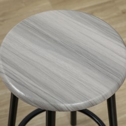 Baarisetti kotiin, korkea pöytä ja 4 baarijakkaraa, MDF ja metalli, 5-osainen, harmaa