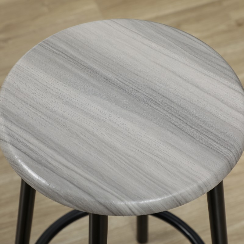 Baarisetti kotiin, korkea pöytä ja 4 baarijakkaraa, MDF ja metalli, 5-osainen, harmaa