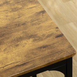 Baaripöytä ja 4 baarijakkaraa, teollinen design, MDF ja metalli, 5-osainen setti, ruskea/musta